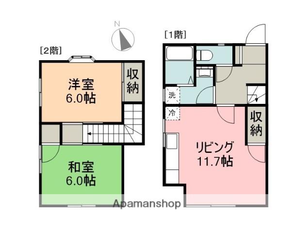 勝又アパート(2LDK/1階)の間取り写真