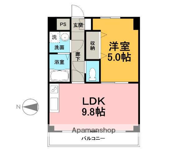 モアナコート(1LDK/6階)の間取り写真