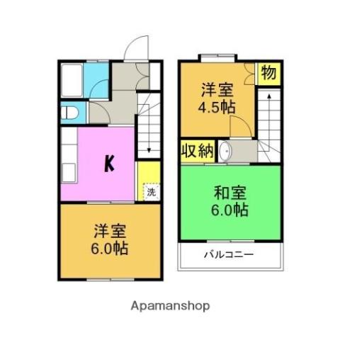 レジデンスカミ(3K/1階)の間取り写真