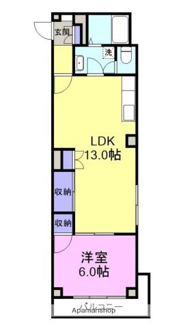 高野マンション 伊豆長岡(1LDK/4階)の間取り写真
