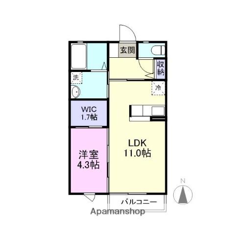 クラヴィエ-S伍番館(1LDK/2階)の間取り写真