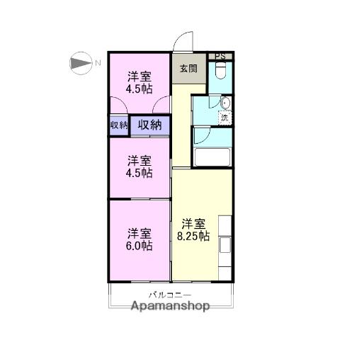 高野マンション(3DK/5階)の間取り写真