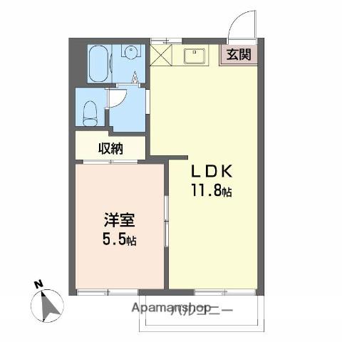 タウニイタカダ(1LDK/1階)の間取り写真