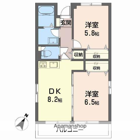 サンロード伊豆(2DK/1階)の間取り写真