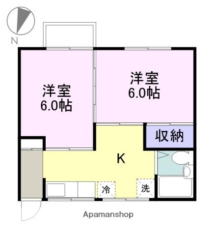 コーポ和光(2K/1階)の間取り写真