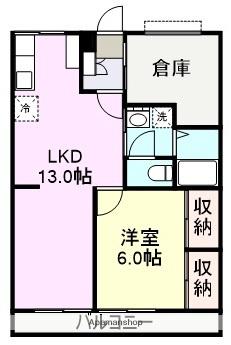 エステートピア上沢(1LDK/1階)の間取り写真
