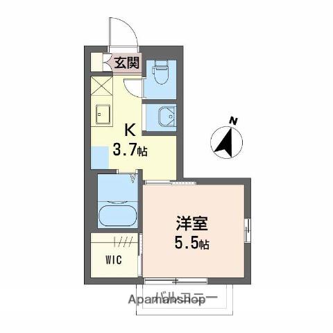 アゼリア大岡(1K/1階)の間取り写真