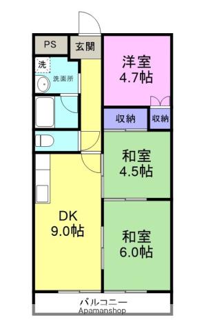 メゾン・ド・マーベリー(3DK/5階)の間取り写真