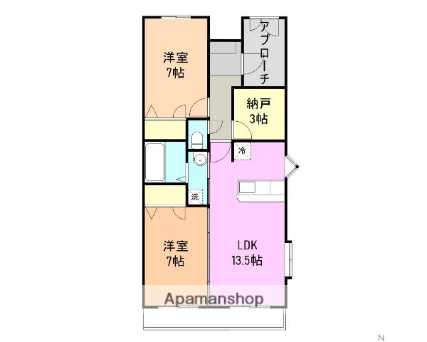 ロイヤルカーサ関野(2SLDK/1階)の間取り写真