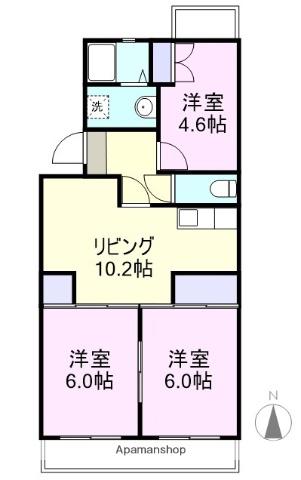 セニョーラウチダ(3LDK/2階)の間取り写真