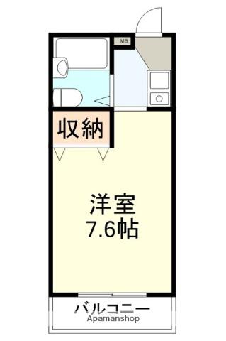 ヴァンヴェール梅名外苑(1K/1階)の間取り写真
