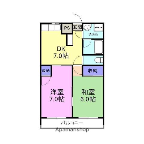 メゾン・ベル・エキープ(2DK/1階)の間取り写真