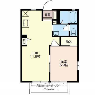 フォーデイズAB(1LDK/1階)の間取り写真