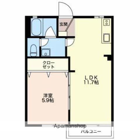 ベルテトモマツ(1LDK/1階)の間取り写真