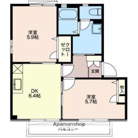 リビエレット・オジェ(2DK/1階)の間取り写真