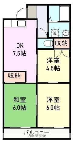 フジミハイツ(3DK/1階)の間取り写真
