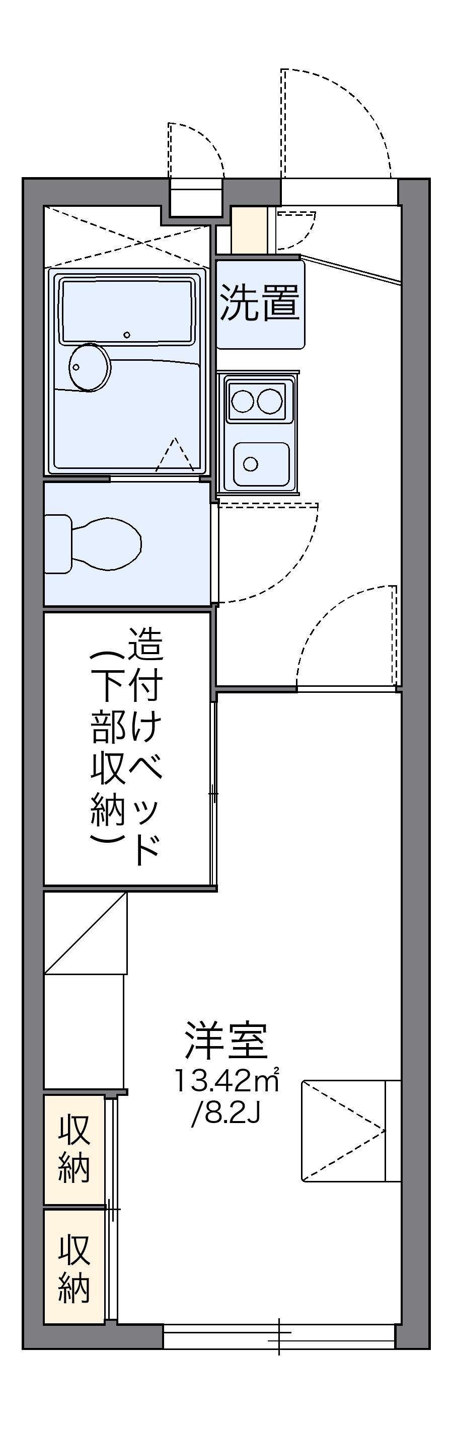 レオパレスPURETWINS(1K/2階)の間取り写真
