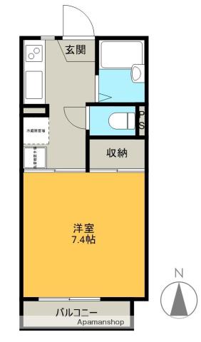 フレグランス田村AB(1K/2階)の間取り写真