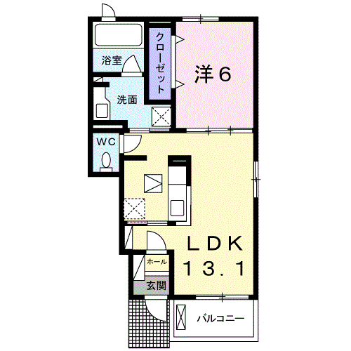 センチュリーA(1LDK/1階)の間取り写真