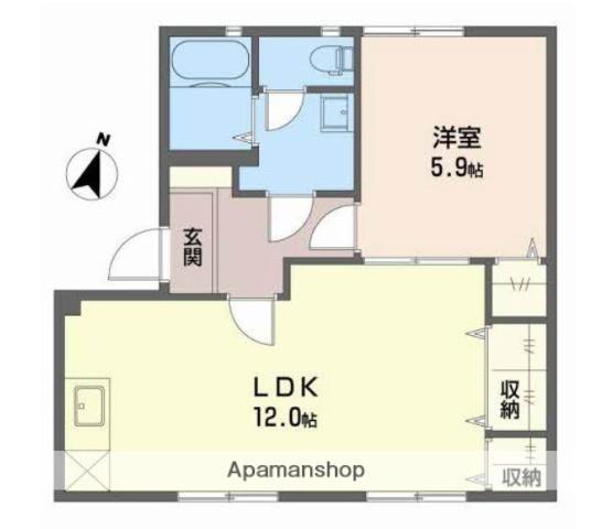 ツインハイツ(1LDK/1階)の間取り写真