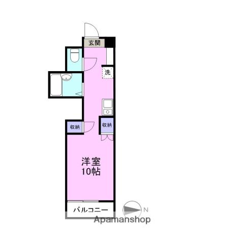 長岡アパートメントハウスI(ワンルーム/3階)の間取り写真