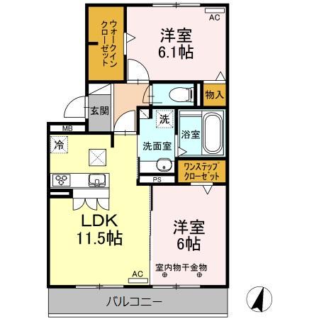 レフィナードS/パルテールS レフィナードS(2LDK/1階)の間取り写真