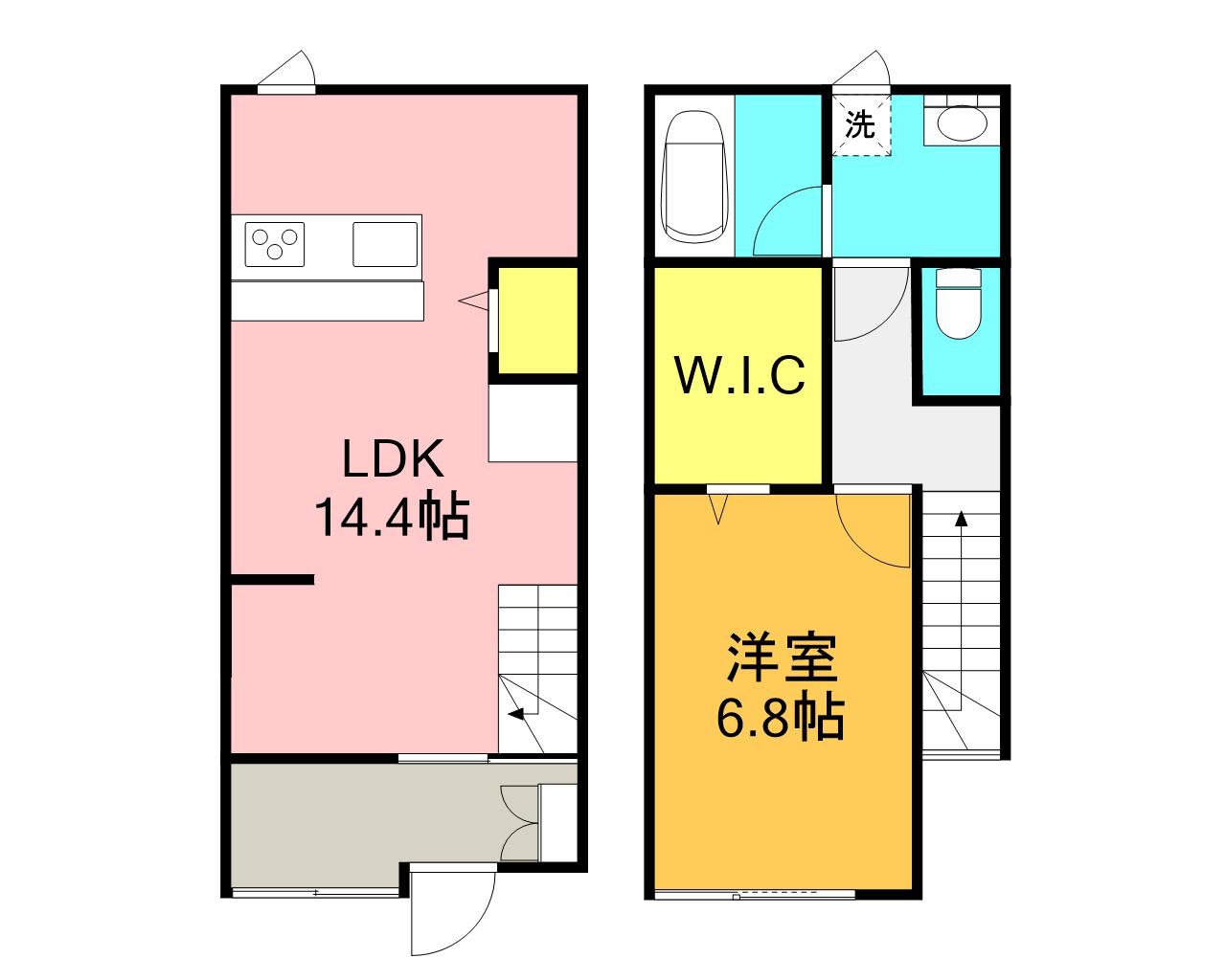 メゾネット フォーテラス(1LDK/1階)の間取り写真