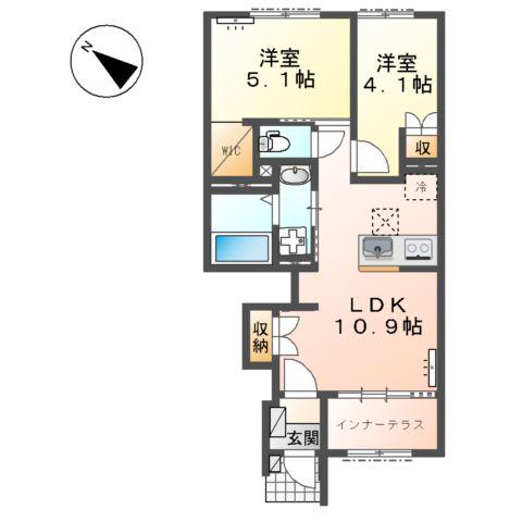 清水町徳倉アパート(2LDK/1階)の間取り写真