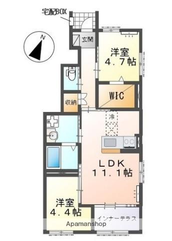 セリアージュ(2LDK/1階)の間取り写真