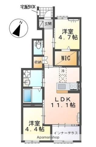 セリアージュ(2LDK/1階)の間取り写真