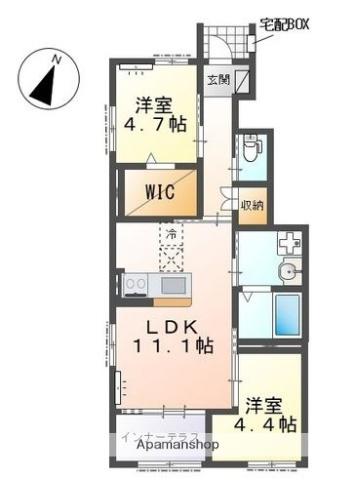 セリアージュ(2LDK/1階)の間取り写真