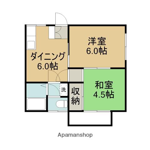 第二・第三トキワハイム(2K/2階)の間取り写真