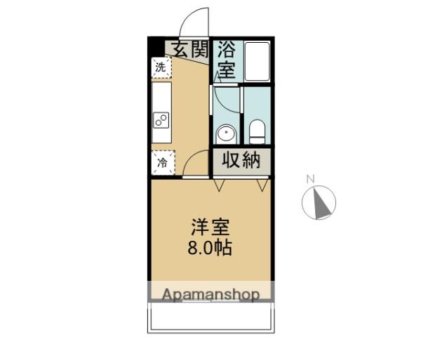 静岡県沼津市 3階建 築19年(1K/3階)の間取り写真
