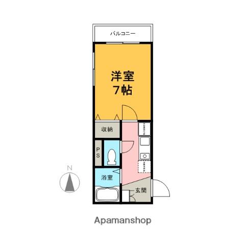 ウィン・ロイヤルプラザ加藤学園前(1K/4階)の間取り写真