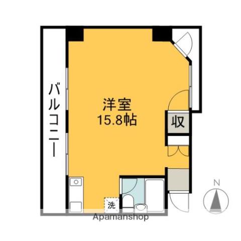 サザンカルナ(ワンルーム/3階)の間取り写真