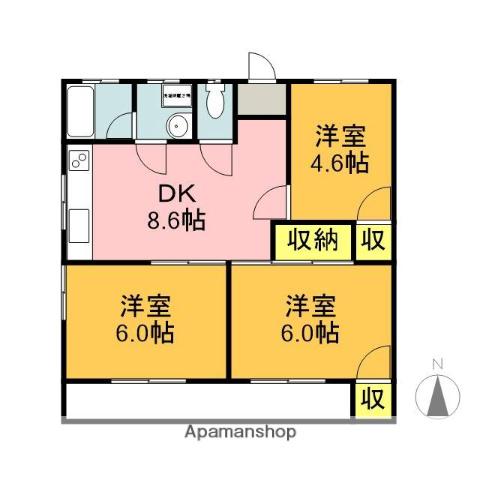 田中マンション(3DK/2階)の間取り写真
