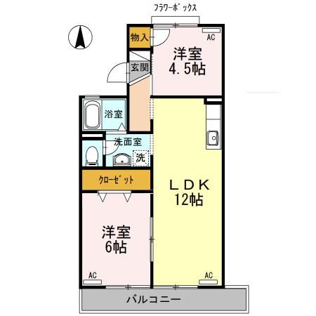 メゾンSEKI(2LDK/2階)の間取り写真