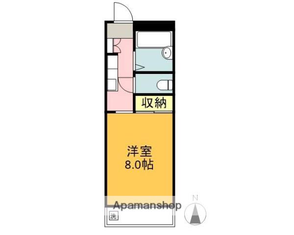 福信ビルⅡ(1DK/4階)の間取り写真