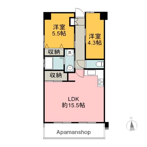 アイビーハウス門池公園(2LDK/2階)の間取り写真