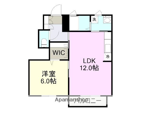 イーストヒル(1LDK/1階)の間取り写真