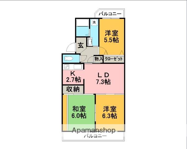 ステラ・エス(3LDK/3階)の間取り写真