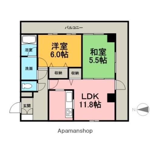 リエス沼津平町(2LDK/2階)の間取り写真