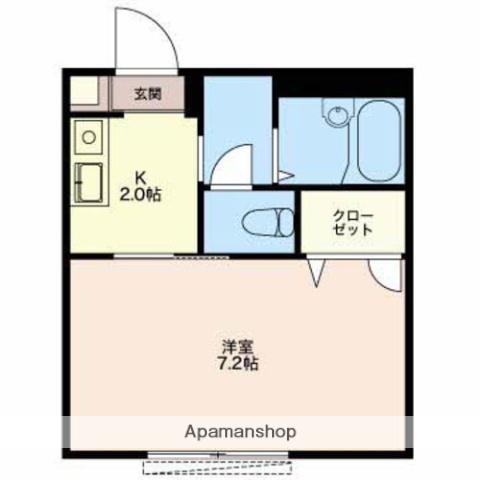 スクデット(1K/2階)の間取り写真