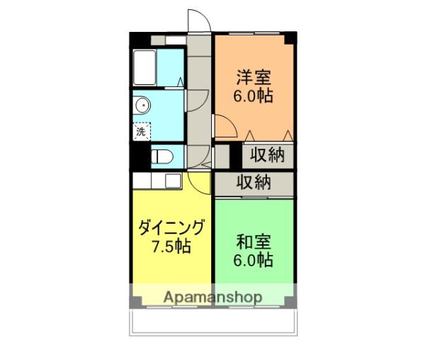 カーサフェリーチェ(2DK/2階)の間取り写真