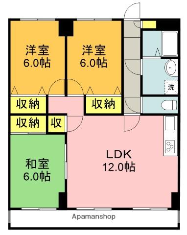 カーサフェリーチェ(3LDK/3階)の間取り写真