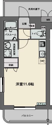 エムセレーノ(ワンルーム/3階)の間取り写真