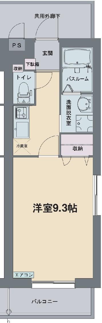 サニーヴィラ(1K/4階)の間取り写真