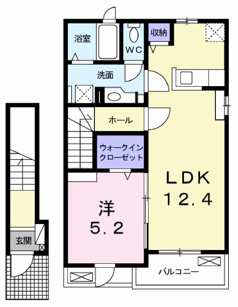 サニーコスモⅡ(1LDK/2階)の間取り写真