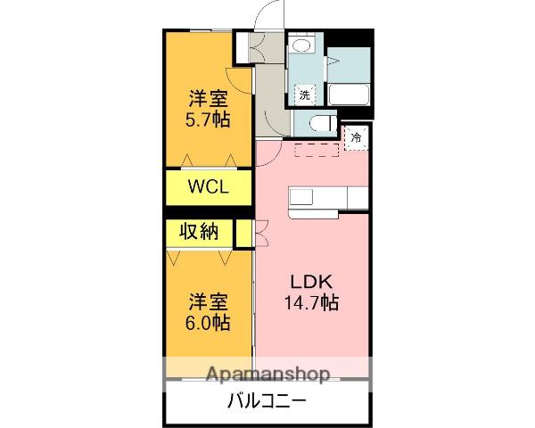 MAISON DE EUPHORIA(2LDK/3階)の間取り写真