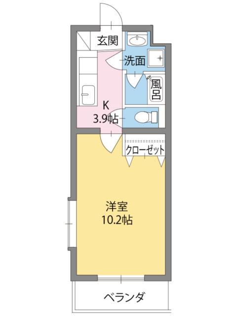 フィルモア(1K/1階)の間取り写真